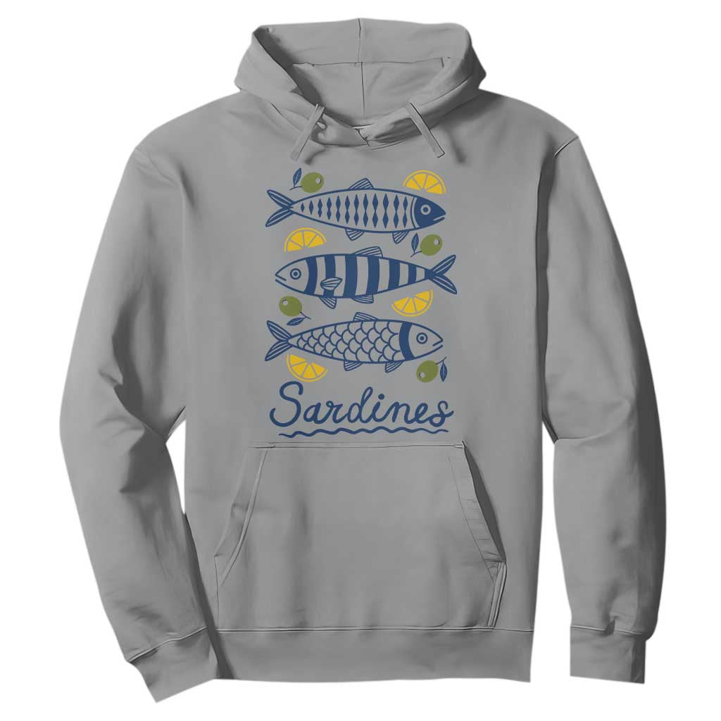 Minimal Sardines Fishermen Aesthetic Retro Hoodie TS11 Sport Gray Print Your Wear