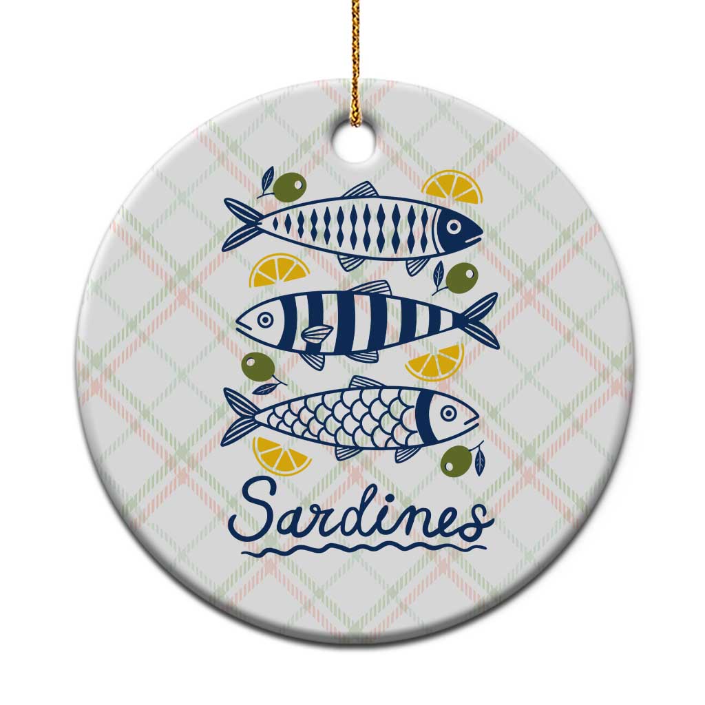 Minimal Sardines Fishermen Aesthetic Retro Ceramic Ornament TS11 1pc Christmas Plaid Print Your Wear