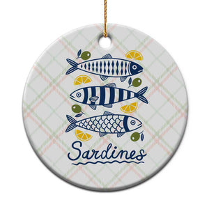 Minimal Sardines Fishermen Aesthetic Retro Ceramic Ornament TS11 1pc Christmas Plaid Print Your Wear