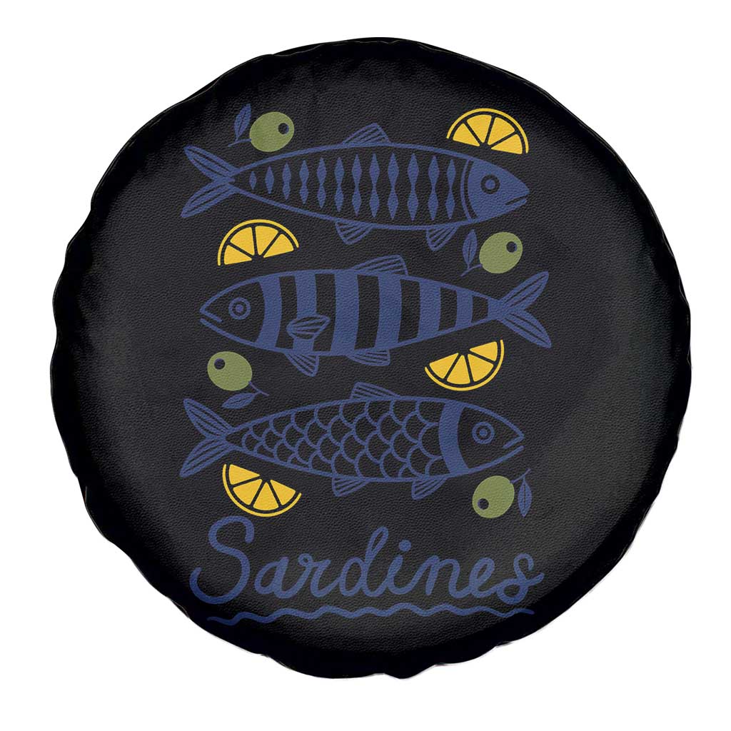 Minimal Sardines Fishermen Aesthetic Retro Spare Tire Cover TS11 Print Your Wear