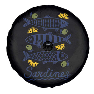 Minimal Sardines Fishermen Aesthetic Retro Spare Tire Cover TS11 Print Your Wear