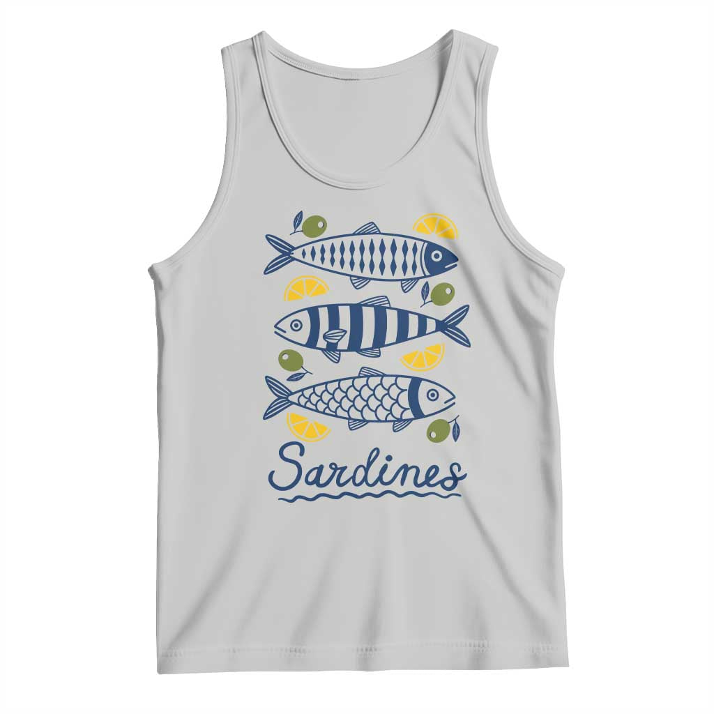 Minimal Sardines Fishermen Aesthetic Retro Tank Top TS11 Ash Print Your Wear