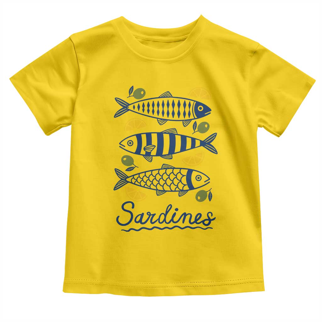 Minimal Sardines Fishermen Aesthetic Retro Toddler T Shirt TS11 Daisy Print Your Wear