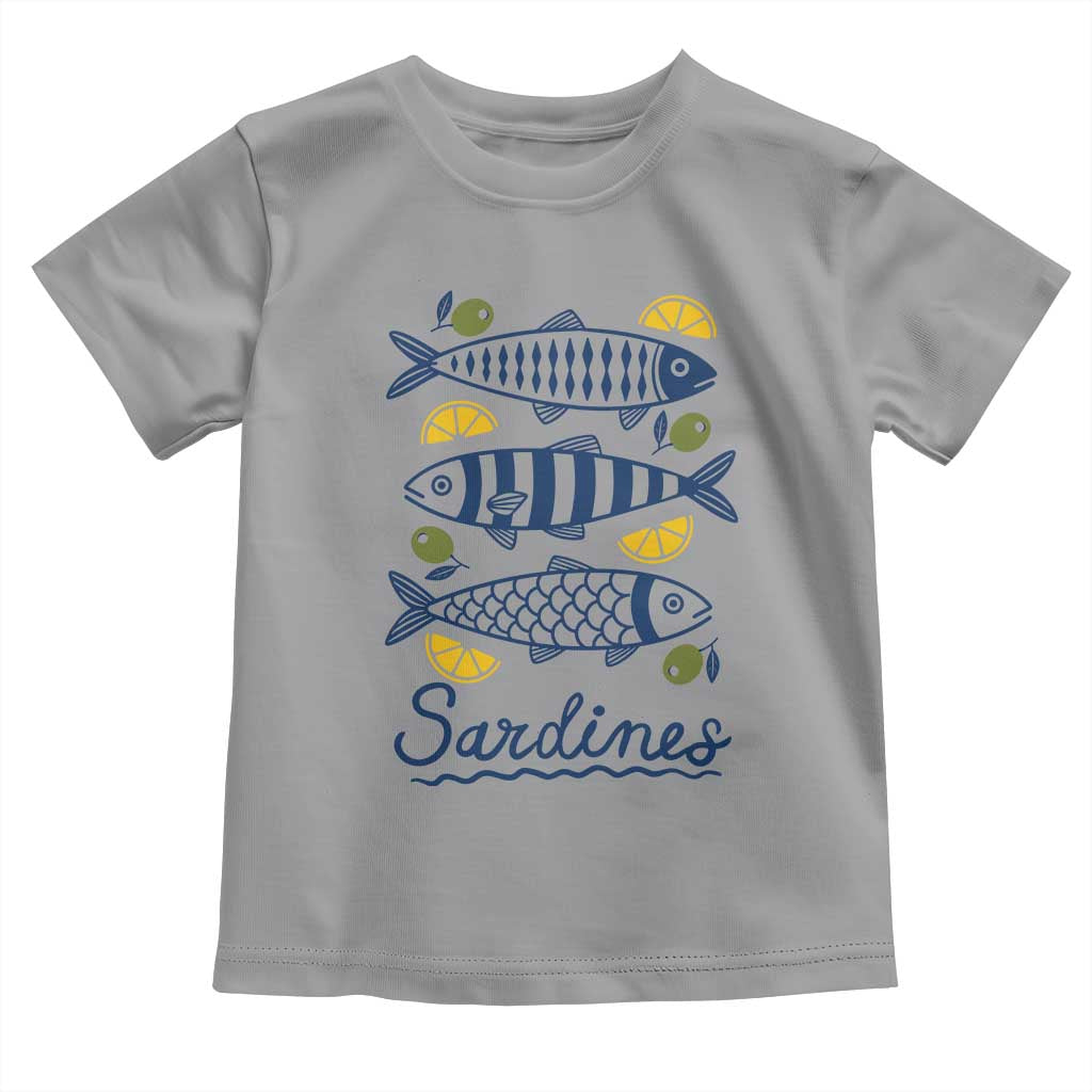 Minimal Sardines Fishermen Aesthetic Retro Toddler T Shirt TS11 Sport Gray Print Your Wear