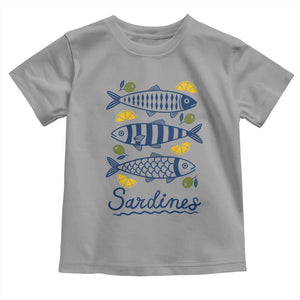 Minimal Sardines Fishermen Aesthetic Retro Toddler T Shirt TS11 Sport Gray Print Your Wear