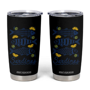 Minimal Sardines Fishermen Aesthetic Retro Tumbler Cup TS11 White Print Your Wear