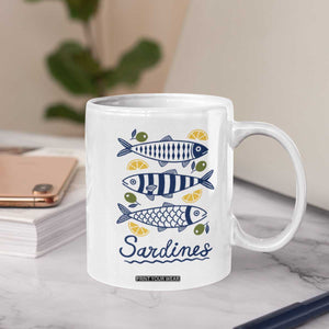 Minimal Sardines Fishermen Aesthetic Retro Coffee Mug TS11 Print Your Wear