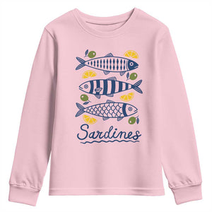 Minimal Sardines Fishermen Aesthetic Retro Youth Sweatshirt TS11 Light Pink Print Your Wear
