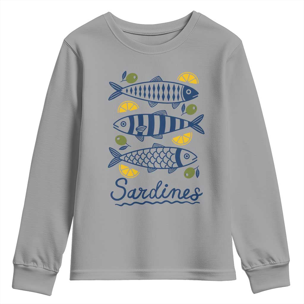 Minimal Sardines Fishermen Aesthetic Retro Youth Sweatshirt TS11 Sport Gray Print Your Wear