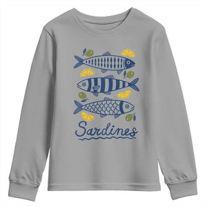 Minimal Sardines Fishermen Aesthetic Retro Youth Sweatshirt TS11 Sport Gray Print Your Wear