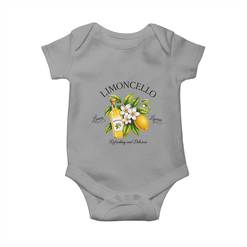 Italian Summer Limoncello Lemon Liqueur Amalfi Italy Baby Onesie TS11 Sport Gray Print Your Wear