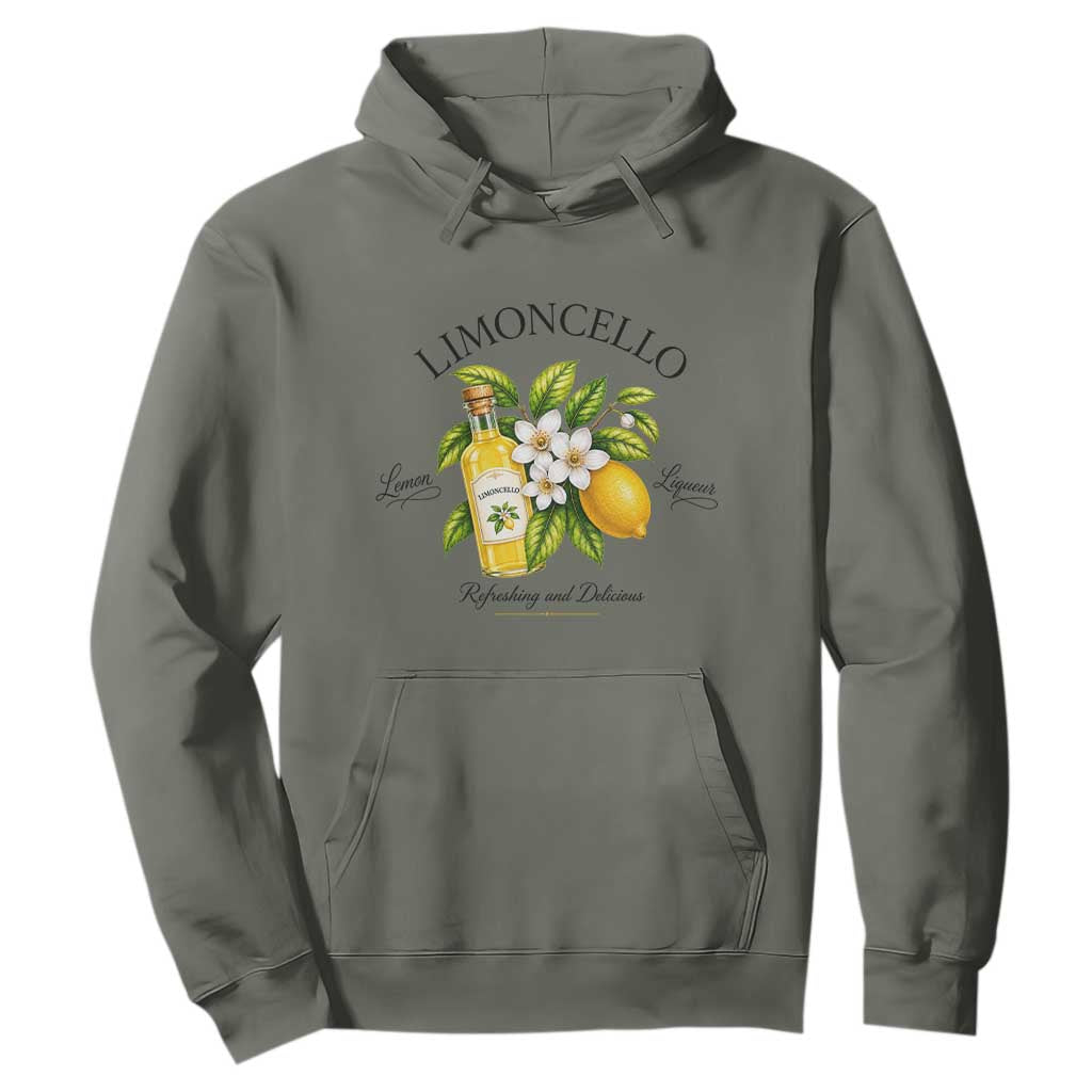 Italian Summer Limoncello Lemon Liqueur Amalfi Italy Hoodie TS11 Military Green Print Your Wear