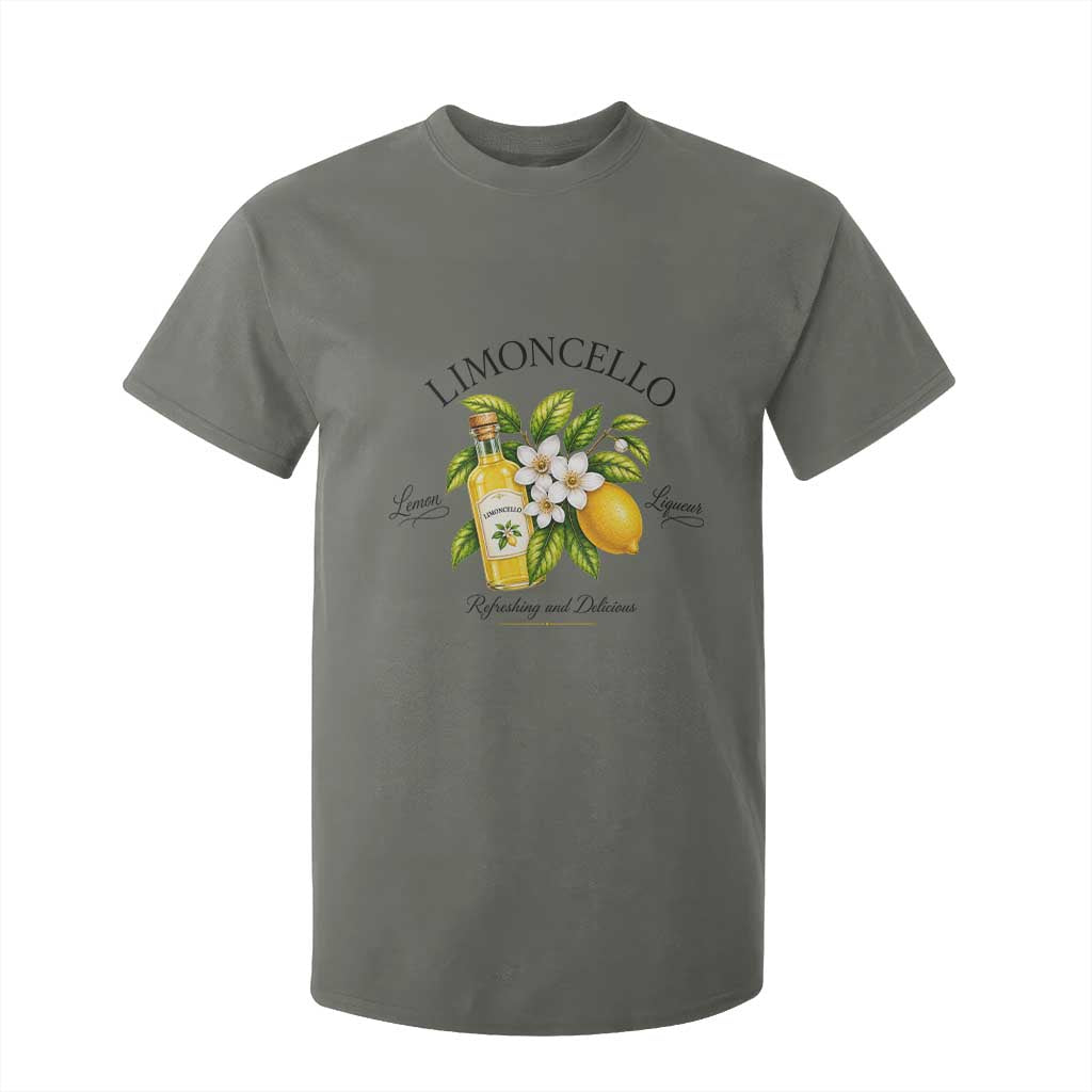 Italian Summer Limoncello Lemon Liqueur Amalfi Italy T Shirt For Kid TS11 Military Green Print Your Wear