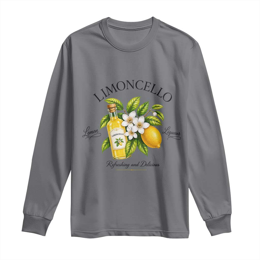 Italian Summer Limoncello Lemon Liqueur Amalfi Italy Long Sleeve Shirt TS11 Charcoal Print Your Wear