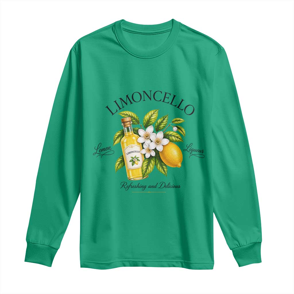 Italian Summer Limoncello Lemon Liqueur Amalfi Italy Long Sleeve Shirt TS11 Irish Green Print Your Wear