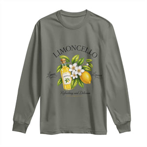 Italian Summer Limoncello Lemon Liqueur Amalfi Italy Long Sleeve Shirt TS11 Military Green Print Your Wear