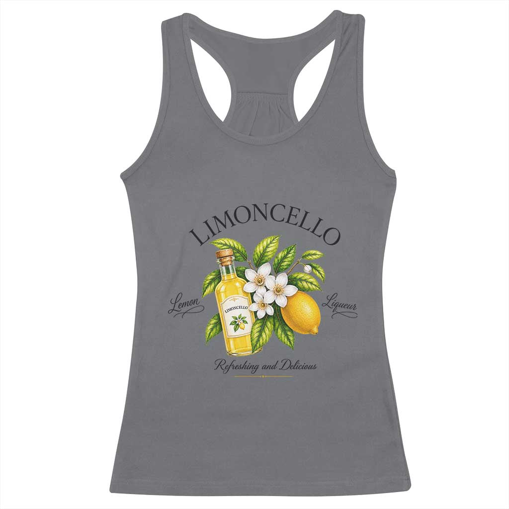 Italian Summer Limoncello Lemon Liqueur Amalfi Italy Racerback Tank Top TS11 Charcoal Print Your Wear