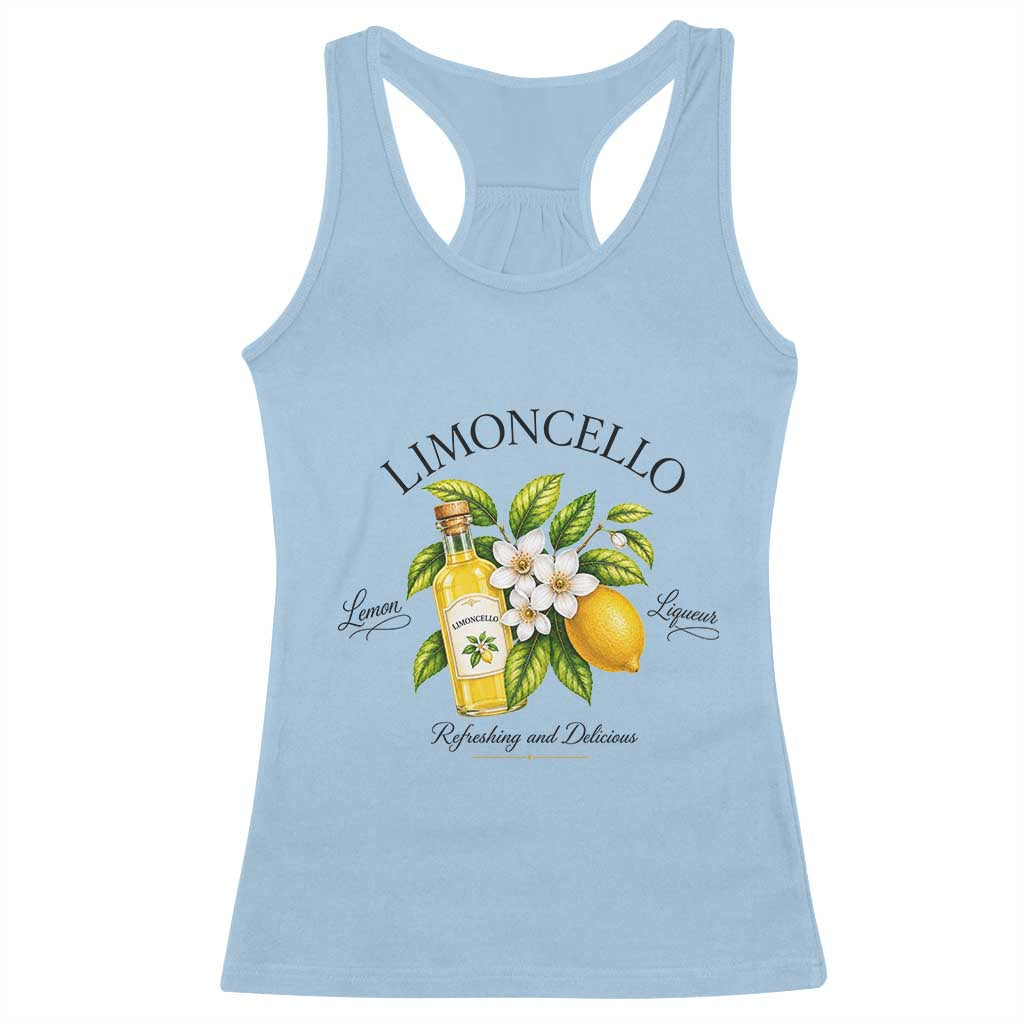 Italian Summer Limoncello Lemon Liqueur Amalfi Italy Racerback Tank Top TS11 Light Blue Print Your Wear