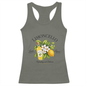 Italian Summer Limoncello Lemon Liqueur Amalfi Italy Racerback Tank Top TS11 Military Green Print Your Wear