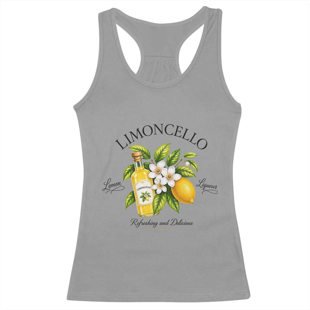 Italian Summer Limoncello Lemon Liqueur Amalfi Italy Racerback Tank Top TS11 Sport Gray Print Your Wear