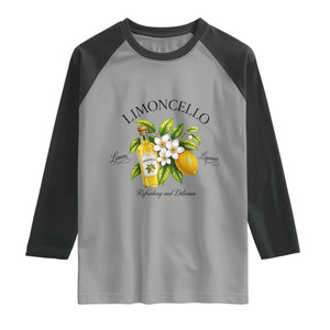 Italian Summer Limoncello Lemon Liqueur Amalfi Italy Raglan Shirt TS11 Sport Gray Black Print Your Wear