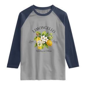 Italian Summer Limoncello Lemon Liqueur Amalfi Italy Raglan Shirt TS11 Sport Gray Navy Print Your Wear