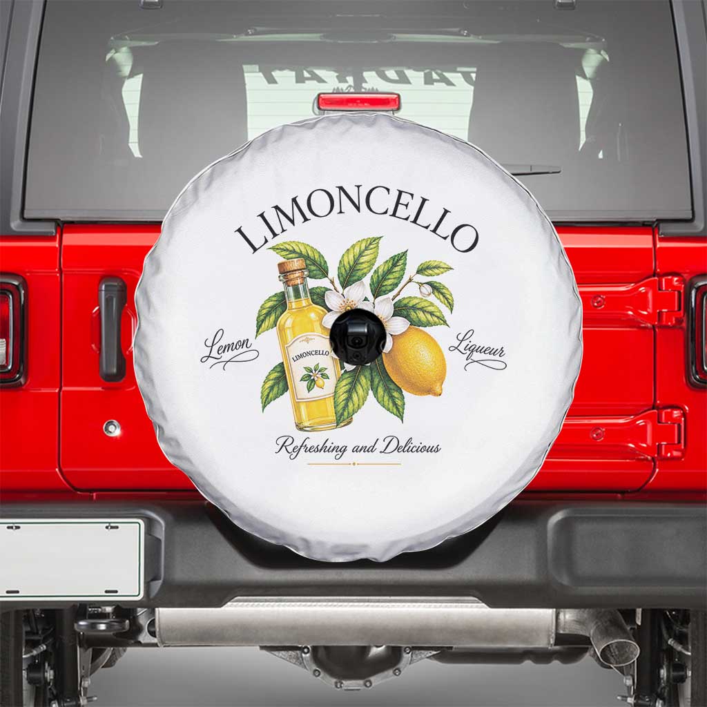 Italian Summer Limoncello Lemon Liqueur Amalfi Italy Spare Tire Cover TS11 White Print Your Wear