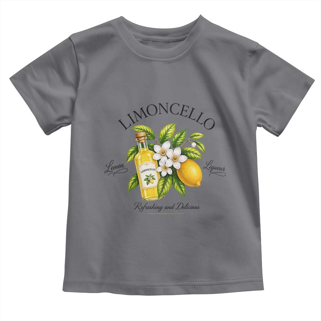 Italian Summer Limoncello Lemon Liqueur Amalfi Italy Toddler T Shirt TS11 Charcoal Print Your Wear