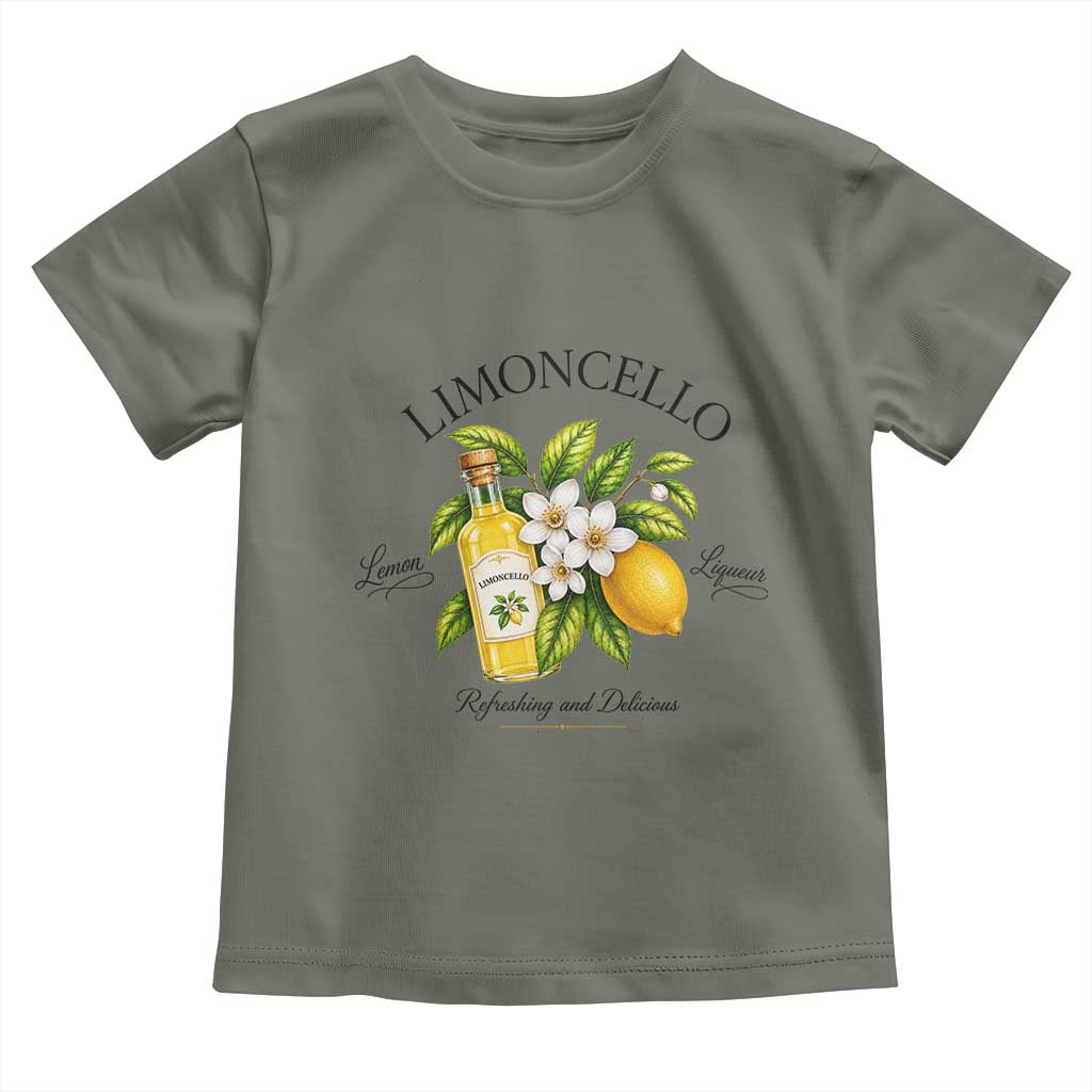 Italian Summer Limoncello Lemon Liqueur Amalfi Italy Toddler T Shirt TS11 Military Green Print Your Wear