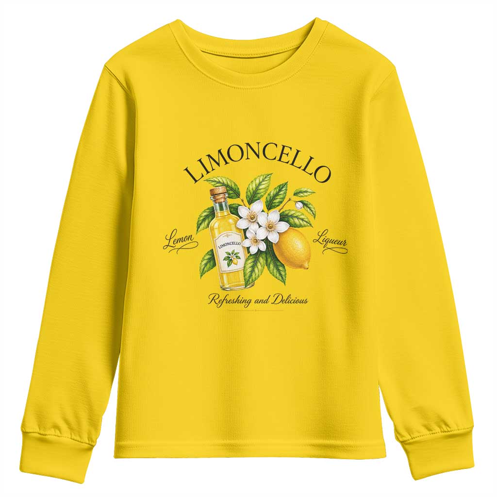 Italian Summer Limoncello Lemon Liqueur Amalfi Italy Youth Sweatshirt TS11 Daisy Print Your Wear