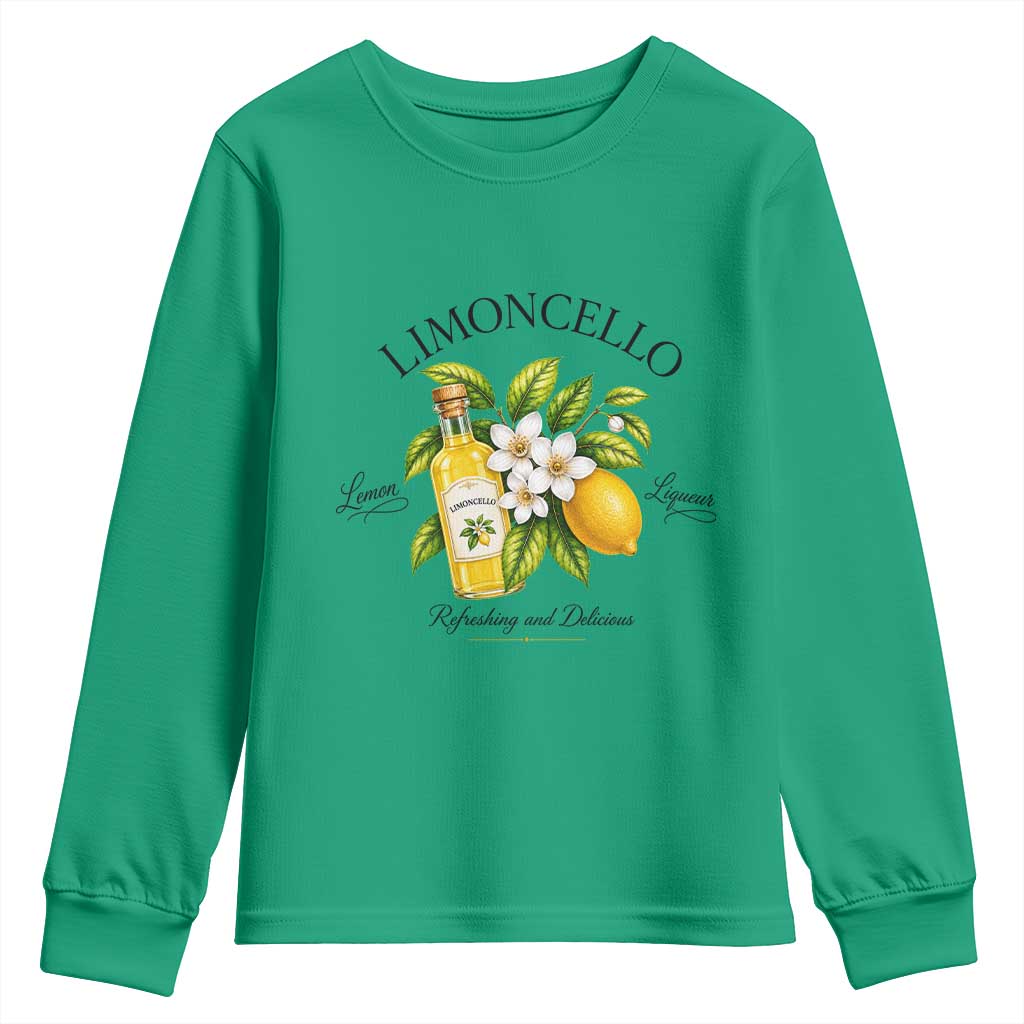 Italian Summer Limoncello Lemon Liqueur Amalfi Italy Youth Sweatshirt TS11 Irish Green Print Your Wear