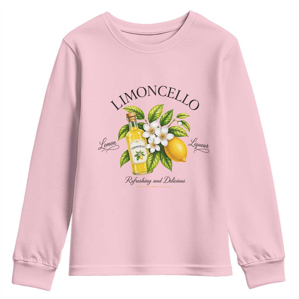 Italian Summer Limoncello Lemon Liqueur Amalfi Italy Youth Sweatshirt TS11 Light Pink Print Your Wear