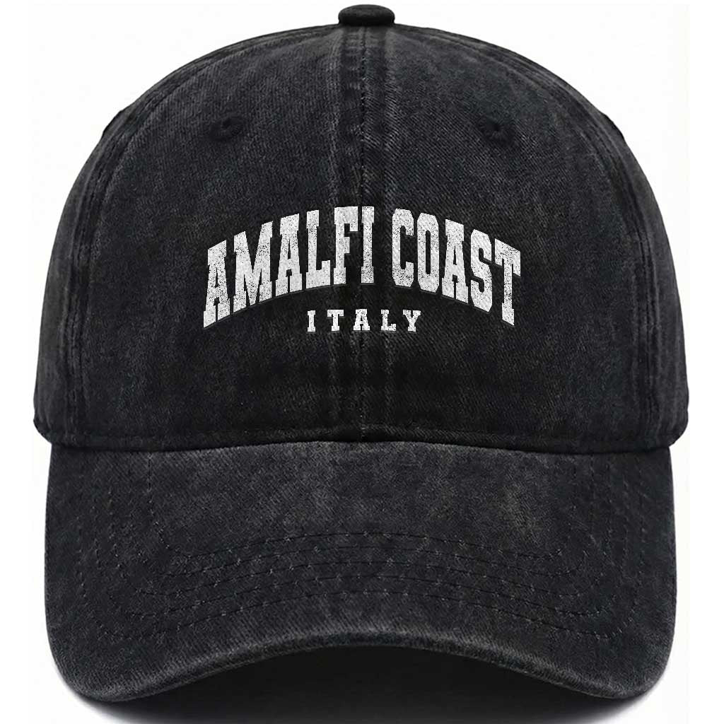 Amalfi Coast Italy Vintage Travel Souvenirs Washed Cotton Baseball Cap TS11 Print Your Wear