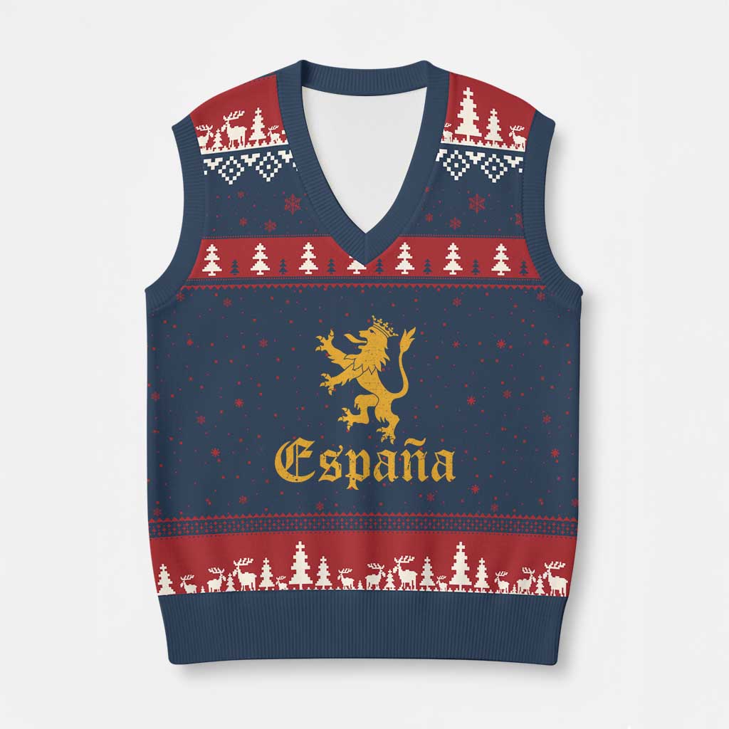 Espana Spain Lion Symbol Spanish Spaniard Pride V-Neck Knit Sweater Vest