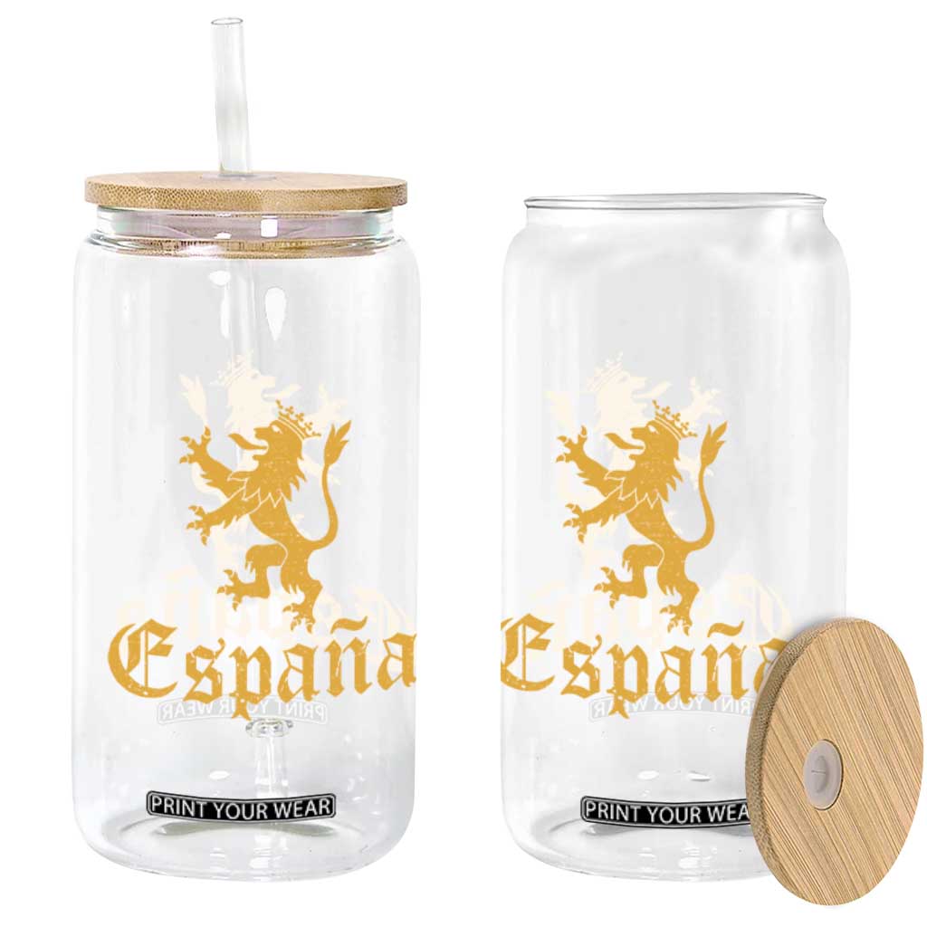 Espana Spain Lion Symbol Spanish Spaniard Pride Glass Can