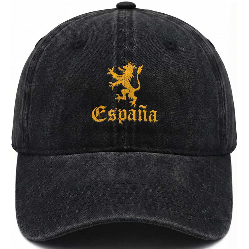 Espana Spain Lion Symbol Spanish Spaniard Pride Washed Cotton Baseball Cap