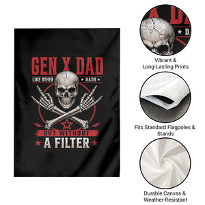 Gen X Dad Like Other Dads But Without A Filter Garden Flag Funny Fathers Day