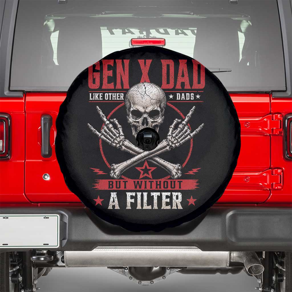Gen X Dad Like Other Dads But Without A Filter Spare Tire Cover Funny Fathers Day