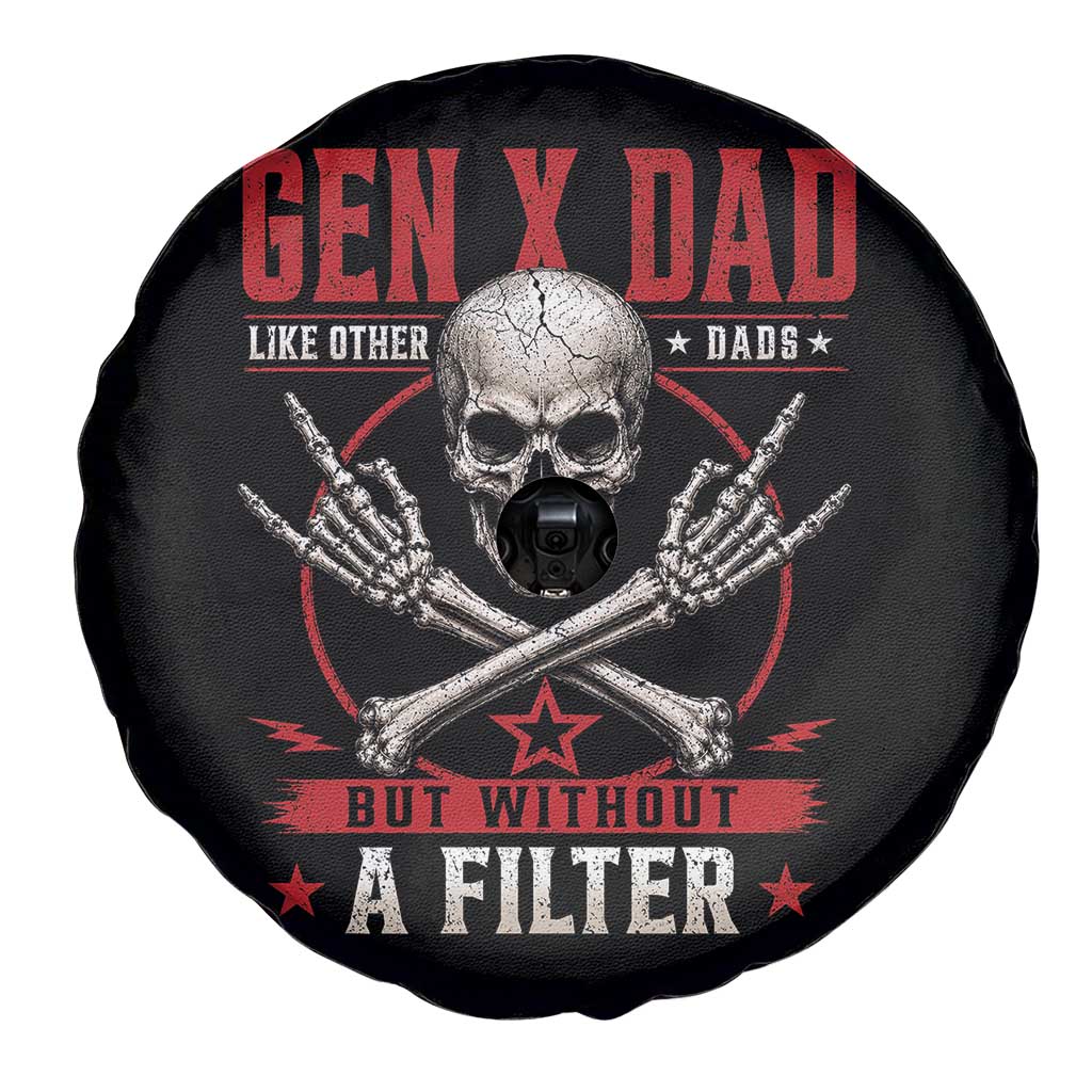 Gen X Dad Like Other Dads But Without A Filter Spare Tire Cover Funny Fathers Day