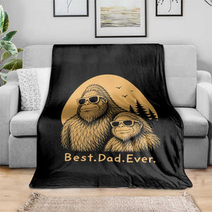 Vintage Best Dad Ever Bigfoot Papa Fathers Day Throw Blanket