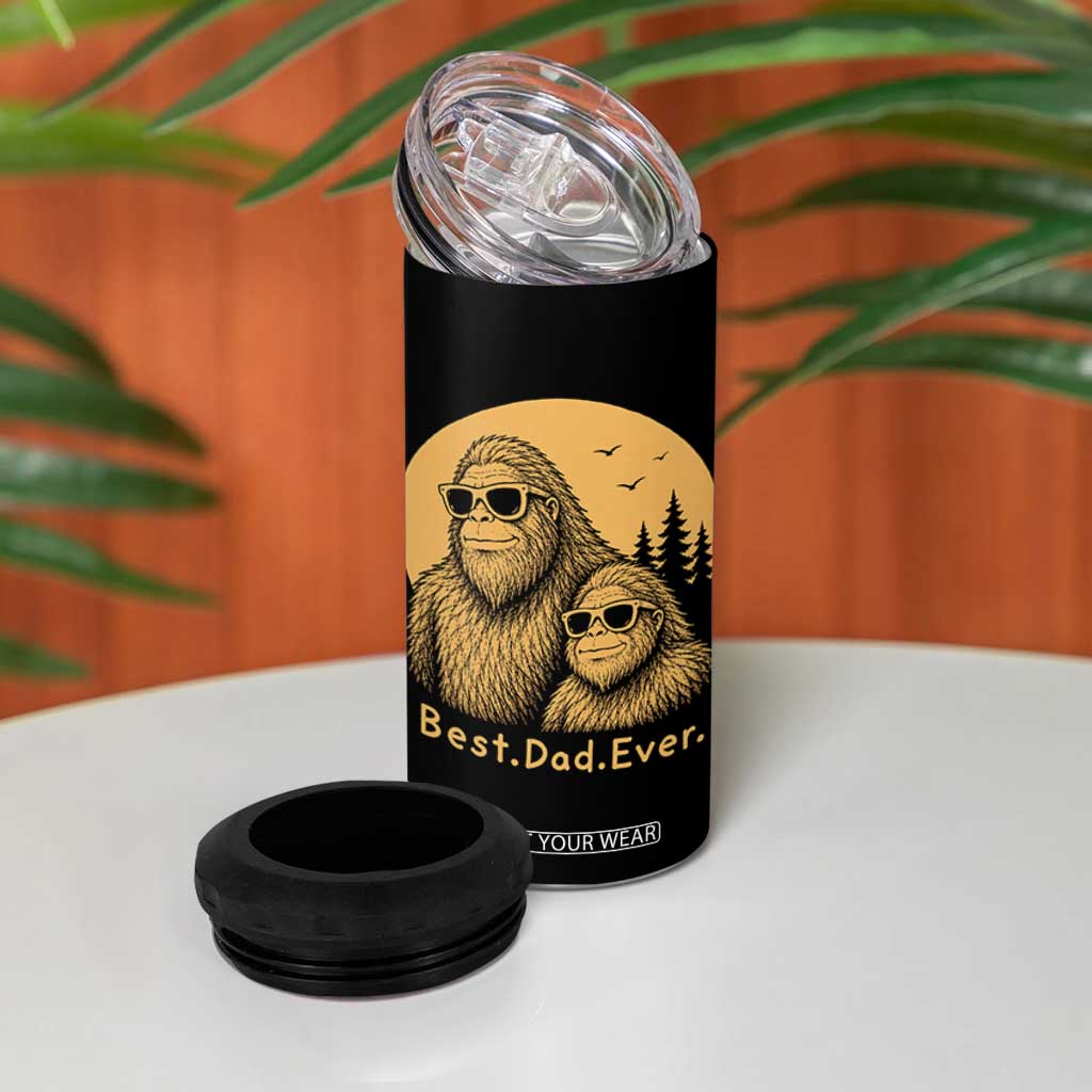 Vintage Best Dad Ever Bigfoot Papa Fathers Day 4 in 1 Can Cooler Tumbler