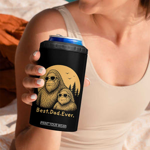 Vintage Best Dad Ever Bigfoot Papa Fathers Day 4 in 1 Can Cooler Tumbler