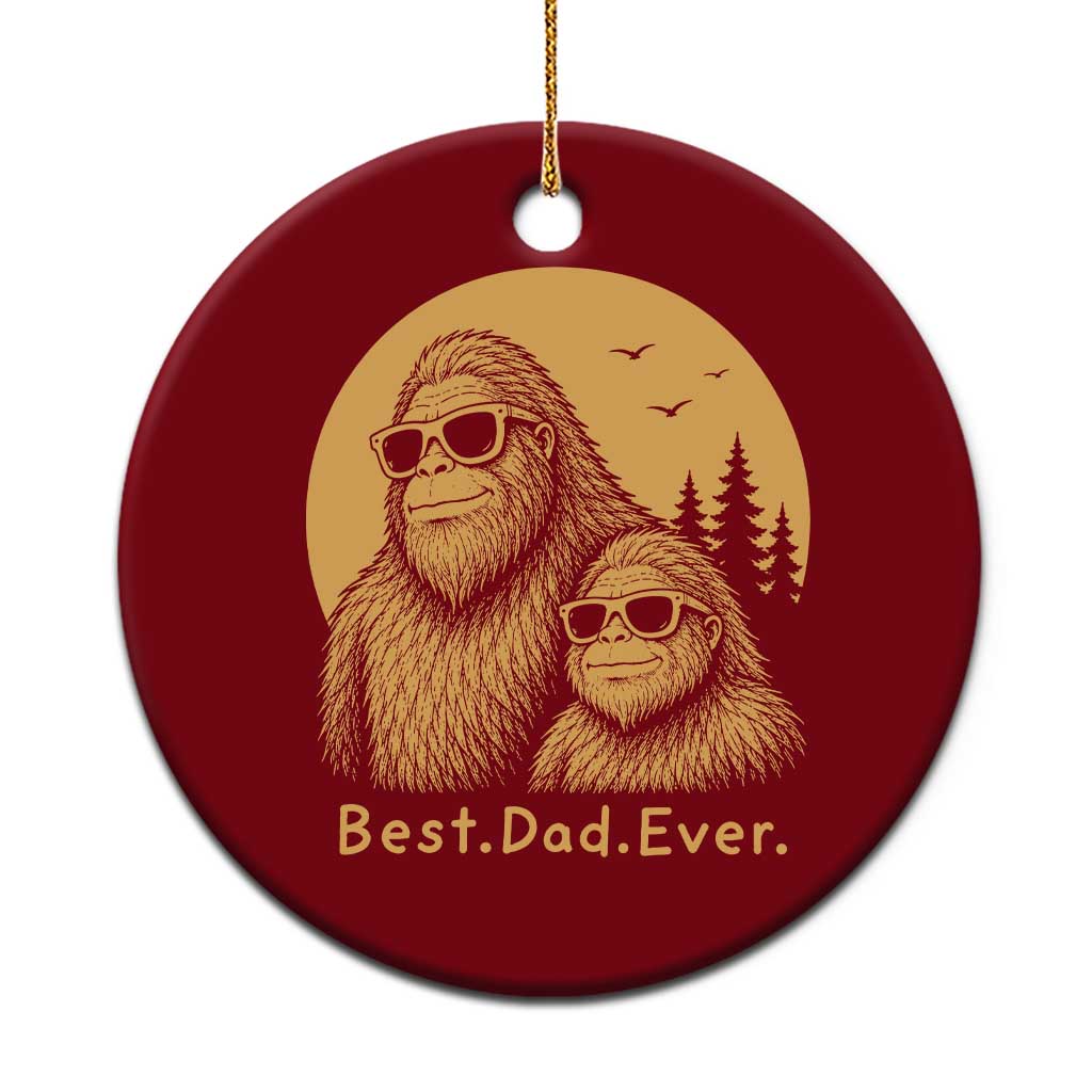 Vintage Best Dad Ever Bigfoot Papa Fathers Day Ceramic Ornament