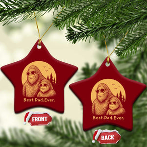 Vintage Best Dad Ever Bigfoot Papa Fathers Day Ceramic Ornament