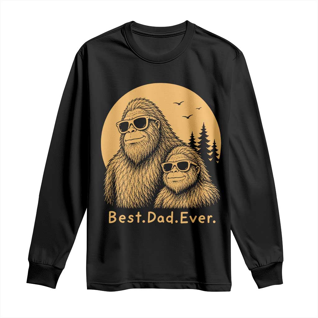 Vintage Best Dad Ever Bigfoot Papa Fathers Day Long Sleeve Shirt
