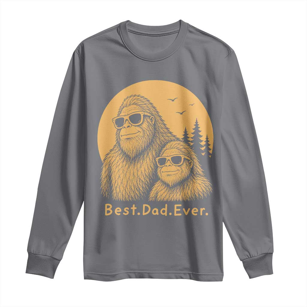 Vintage Best Dad Ever Bigfoot Papa Fathers Day Long Sleeve Shirt