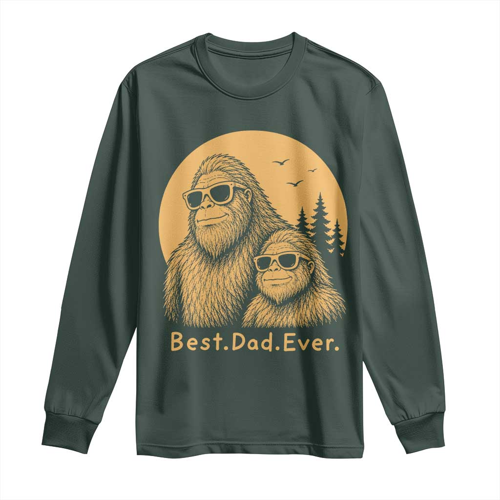 Vintage Best Dad Ever Bigfoot Papa Fathers Day Long Sleeve Shirt