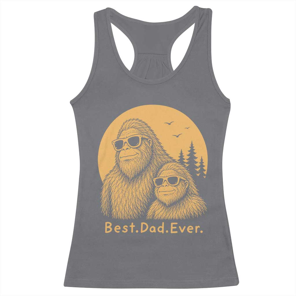 Vintage Best Dad Ever Bigfoot Papa Fathers Day Racerback Tank Top
