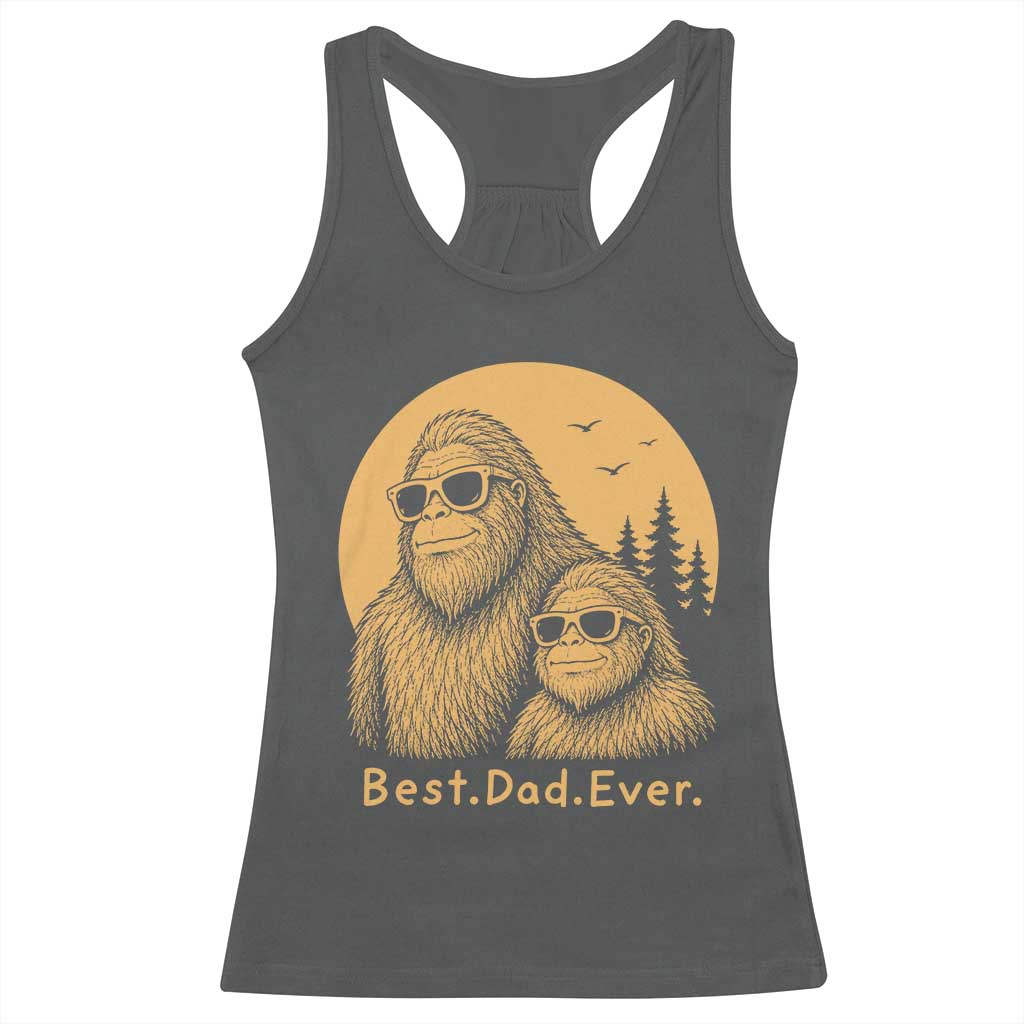 Vintage Best Dad Ever Bigfoot Papa Fathers Day Racerback Tank Top