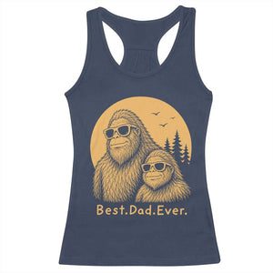 Vintage Best Dad Ever Bigfoot Papa Fathers Day Racerback Tank Top